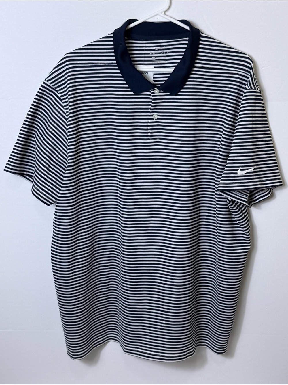 Nike Men’s Navy & White Striped Polo